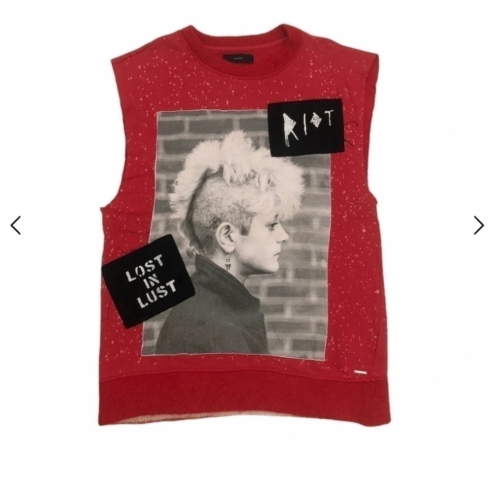 DIESEL Rare A/W15 Pop Riot Collection Lost In Lust Punk Top - Picture 3 of 10